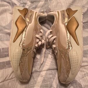 Stylish Puma RS-X Women's Sneakers in Gold and Cream